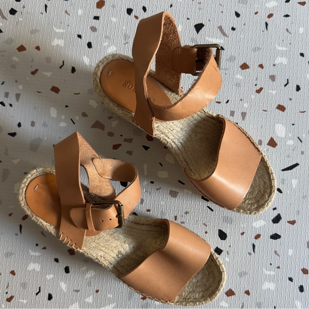Soludos Minorca High Platform Sandal in Nude Size US 7 - Picture 3 of 10